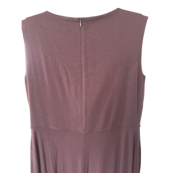 Eileen Fisher Bateau‎ Neck Wrap Jumpsuit Romper Cassis Jersey Size Small Petite - Picture 7 of 10